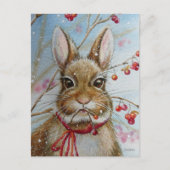 Cottontail Bunny Rabbit Bittersweet Art Postkarte (Vorderseite)