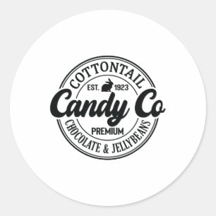 Cottontail Candy Company Chocolate Niedlich Bunny  Runder Aufkleber