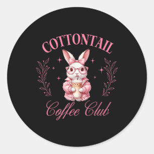 Cottontail Coffee Club Niedlich Ostern Runder Aufkleber