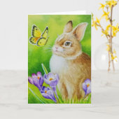 Cottontail Rabbit Butterfly Crocus Karte (Gelbe Blume)
