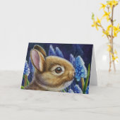 Cottontail Rabbit & Trauben Hyazinth Wasserfarben  Karte (Gelbe Blume)