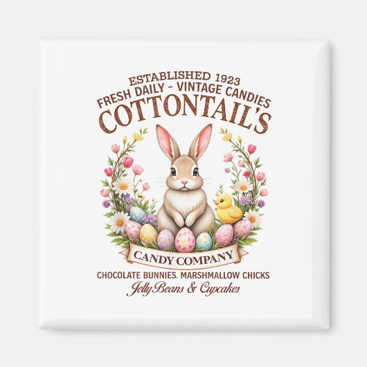 Cottontail's Candy Co. Vintag Ostern Osterhase Magnet (Vorne)