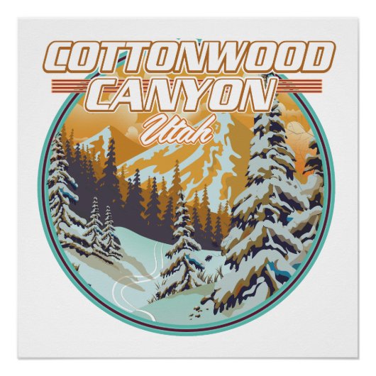 Cottonwood Canyon Utah Logo Poster (Vorderseite)