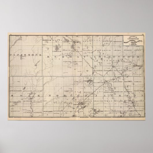 Cottonwood, Murray, Pipestone Landkreis, Minnesota Poster (Vorne)