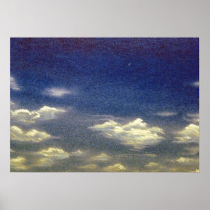 Cottony Wolken in Blue Sky Poster