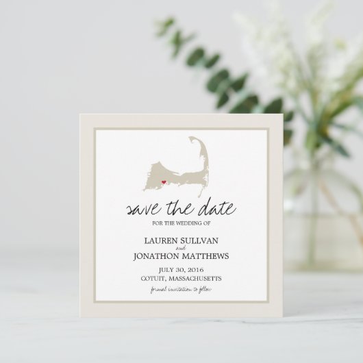 Cotuit Cape Cod Wedding Save the Date (Stehend Vorderseite)