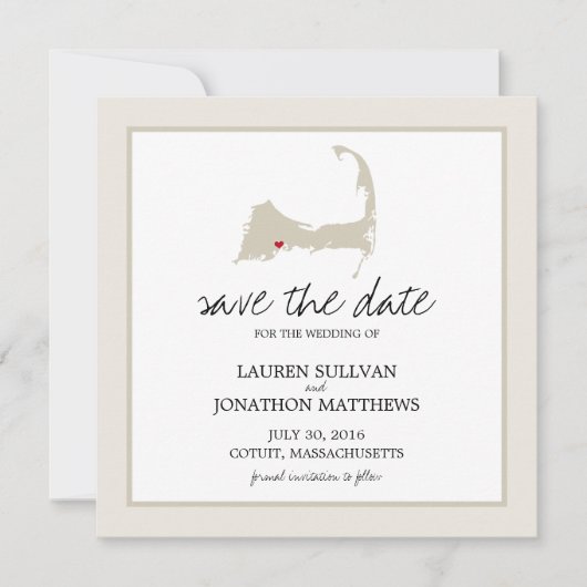 Cotuit Cape Cod Wedding Save the Date (Vorderseite)