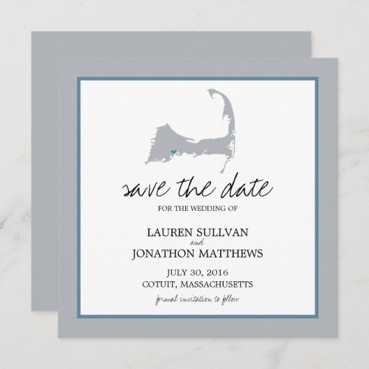 Cotuit Cape Cod Wedding Save the Date (Vorne/Hinten)