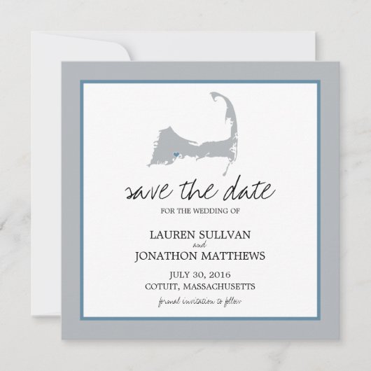 Cotuit Cape Cod Wedding Save the Date (Vorderseite)