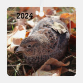 Coturnix Quail in den Blätter Ornament Aus Metall (Vorderseite)