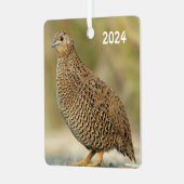 Coturnix Quail Ornament Aus Metall (Vorderseite links)