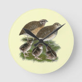 Coturnix Quail Runde Wanduhr (Vorderseite)