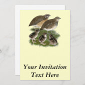 Coturnix-Wachtel-Familie Einladung (Vorne/Hinten)