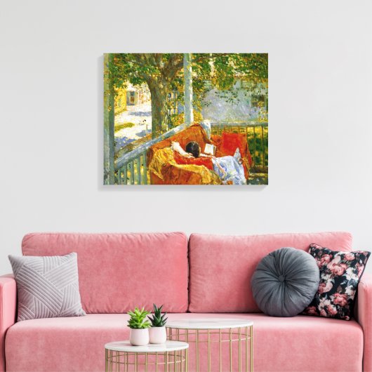 Couch auf der Porch, Cos Cob von Frederick Hassam Leinwanddruck (Insitu (Wohnzimmer))