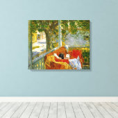 Couch auf der Porch, Cos Cob von Frederick Hassam Leinwanddruck (Insitu (Holzboden))