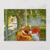 Couch auf der Porch, Cos Cob von Frederick Hassam Postkarte (Vorderseite)