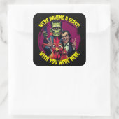  "Couch Cryptid Selfie" Cheesy Chicken Quadratischer Aufkleber (Tasche)