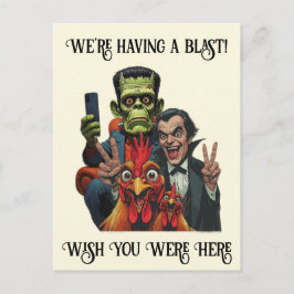  "Couch Cryptid Selfie Postcard" Cheesy Chicken Postkarte