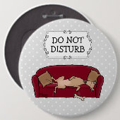 Couch Greyhound (fawn) Dog Lazy Sleeping Funny Button (Vorne & Hinten)