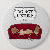 Couch Greyhound (fawn) Dog Lazy Sleeping Funny Button (Vorderseite)