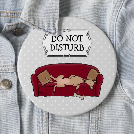 Couch Greyhound (fawn) Dog Lazy Sleeping Funny Button (Beispiel)