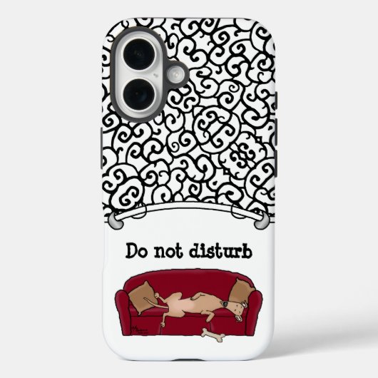 Couch Greyhound (fawn) Dog Lazy Sleeping Funny Case-Mate iPhone Hülle (Rückseite)