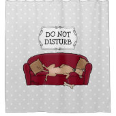 Couch Greyhound (fawn) Dog Lazy Sleeping Funny Duschvorhang (Vorderseite)