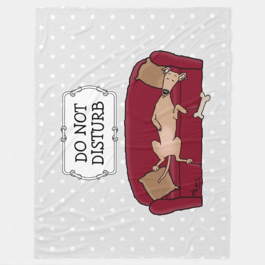 Couch Greyhound (fawn) Dog Lazy Sleeping Funny Fleecedecke (Vorderseite)