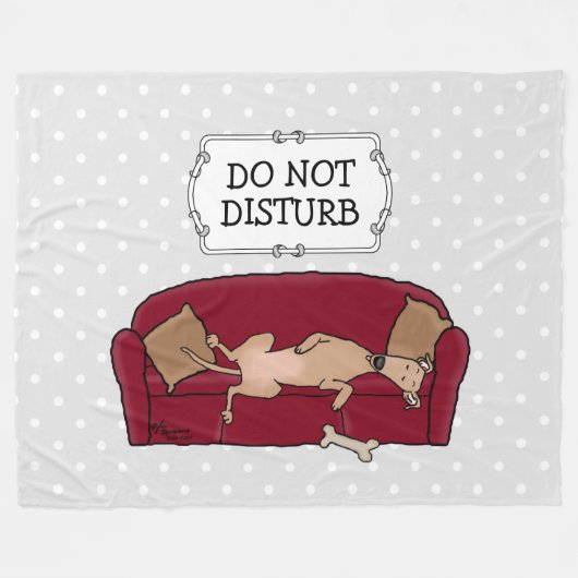 Couch Greyhound (fawn) Dog Lazy Sleeping Funny Fleecedecke (Vorderseite (Horizontal))
