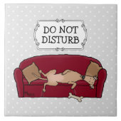Couch Greyhound (fawn) Dog Lazy Sleeping Funny Fliese (Vorderseite)