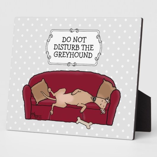 Couch Greyhound (fawn) Dog Lazy Sleeping Funny Fotoplatte (Seite)