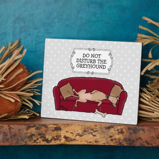 Couch Greyhound (fawn) Dog Lazy Sleeping Funny Fotoplatte (Seite)