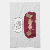 Couch Greyhound (fawn) Dog Lazy Sleeping Funny Geschirrtuch (Vertikal)