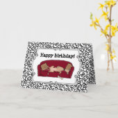 Couch Greyhound (fawn) Dog Lazy Sleeping Funny Karte (Gelbe Blume)