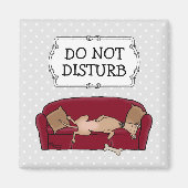 Couch Greyhound (fawn) Dog Lazy Sleeping Funny Magnet (Vorne)