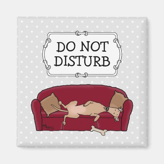 Couch Greyhound (fawn) Dog Lazy Sleeping Funny Magnet (Vorne)