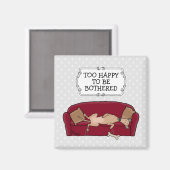 Couch Greyhound (fawn) Dog Lazy Sleeping Funny Magnet (Vorderseite/Rückseite)