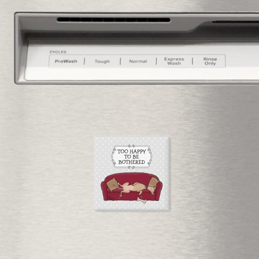 Couch Greyhound (fawn) Dog Lazy Sleeping Funny Magnet (In Situ (Geschirrspüler))