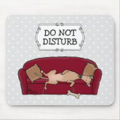 Couch Greyhound (fawn) Dog Lazy Sleeping Funny Mousepad (Vorne)