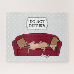 Couch Greyhound (fawn) Dog Lazy Sleeping Funny Puzzle