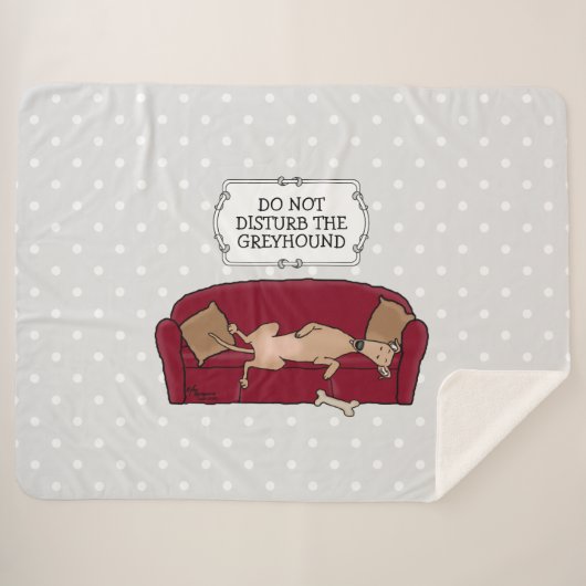 Couch Greyhound (fawn) Dog Lazy Sleeping Funny Sherpadecke (Vorderseite (Horizontal))