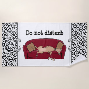 Couch Greyhound (fawn) Dog Lazy Sleeping Funny Strandtuch