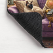 Couch-Potato-Corgi und Katze Mousepad (Ecke)