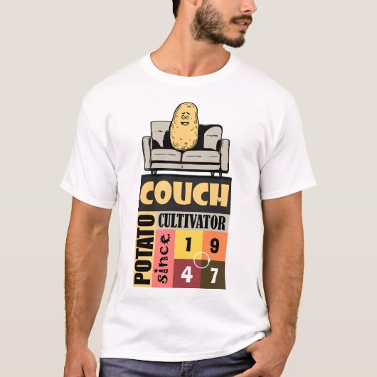 Couch Potato Cultivator Seit [Geburtsjahr] T-Shirt (Vorderseite)