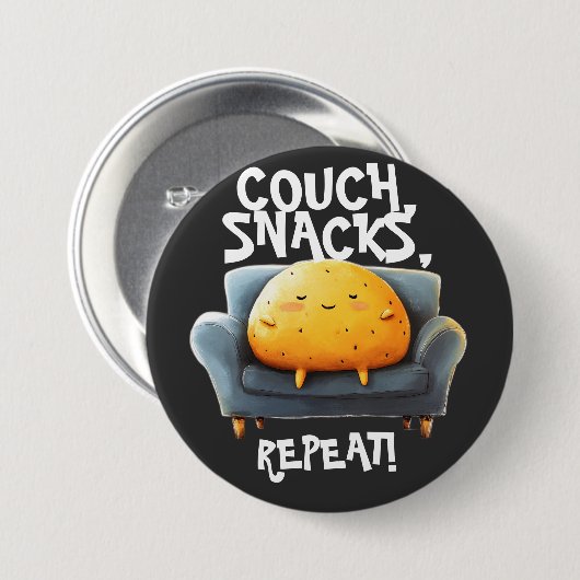 Couch Potato Funny Button (Vorne & Hinten)