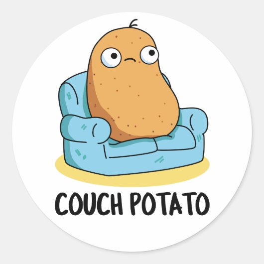Couch Potato Funny Potato Pub Runder Aufkleber (Vorderseite)