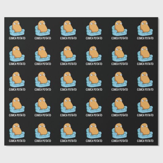 Couch Potato Funny Potato Puppe Dark BG Geschenkpapier (Flach)