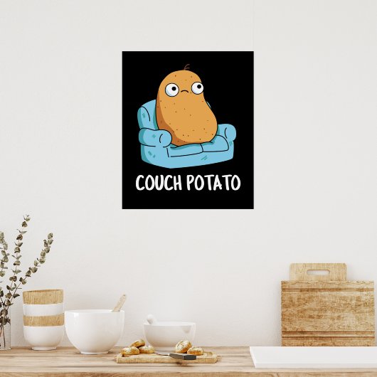 Couch Potato Funny Potato Puppe Dark BG Poster (Küche)