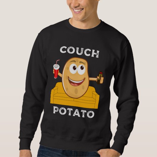 Couch Potato  Lazy People Lounging Watching TV Hum Sweatshirt (Vorderseite)