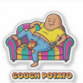 Couch Potato Lazy Person Aufkleber (Vorderseite)